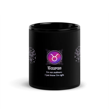 Taurus Zodiac Sign Astrology Black Glossy Mug