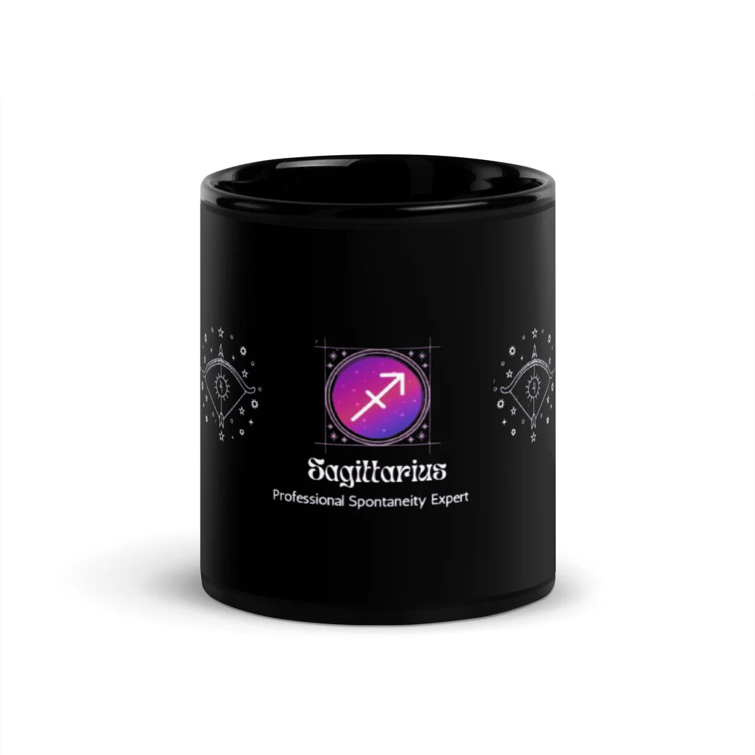 Sagittarius Zodiac Sign Astrology Black Glossy Mug