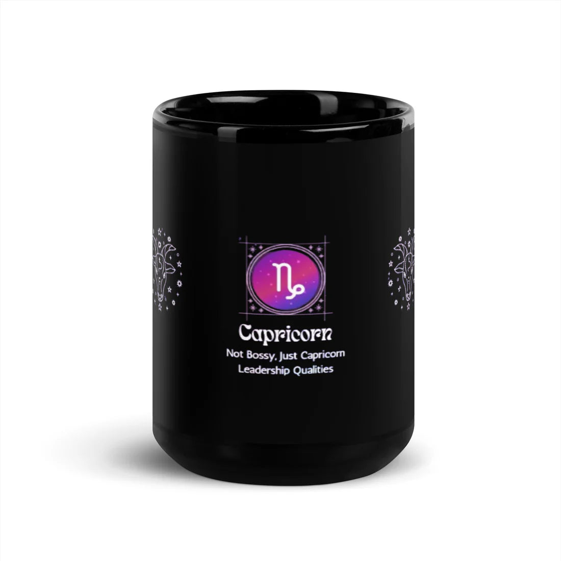 Capricorn Zodiac Sign Astrology Black Glossy Mug