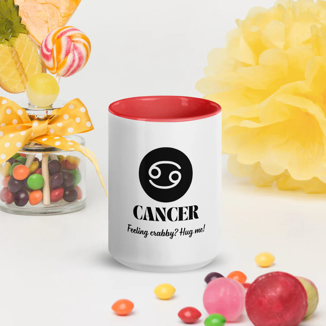 Cancer Zodiac Sign Astrology White Glossy Mug