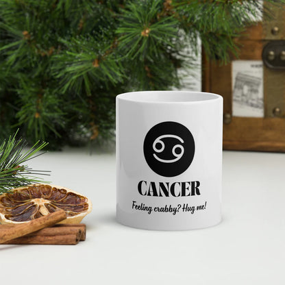 Cancer Zodiac Sign Astrology White Glossy Mug