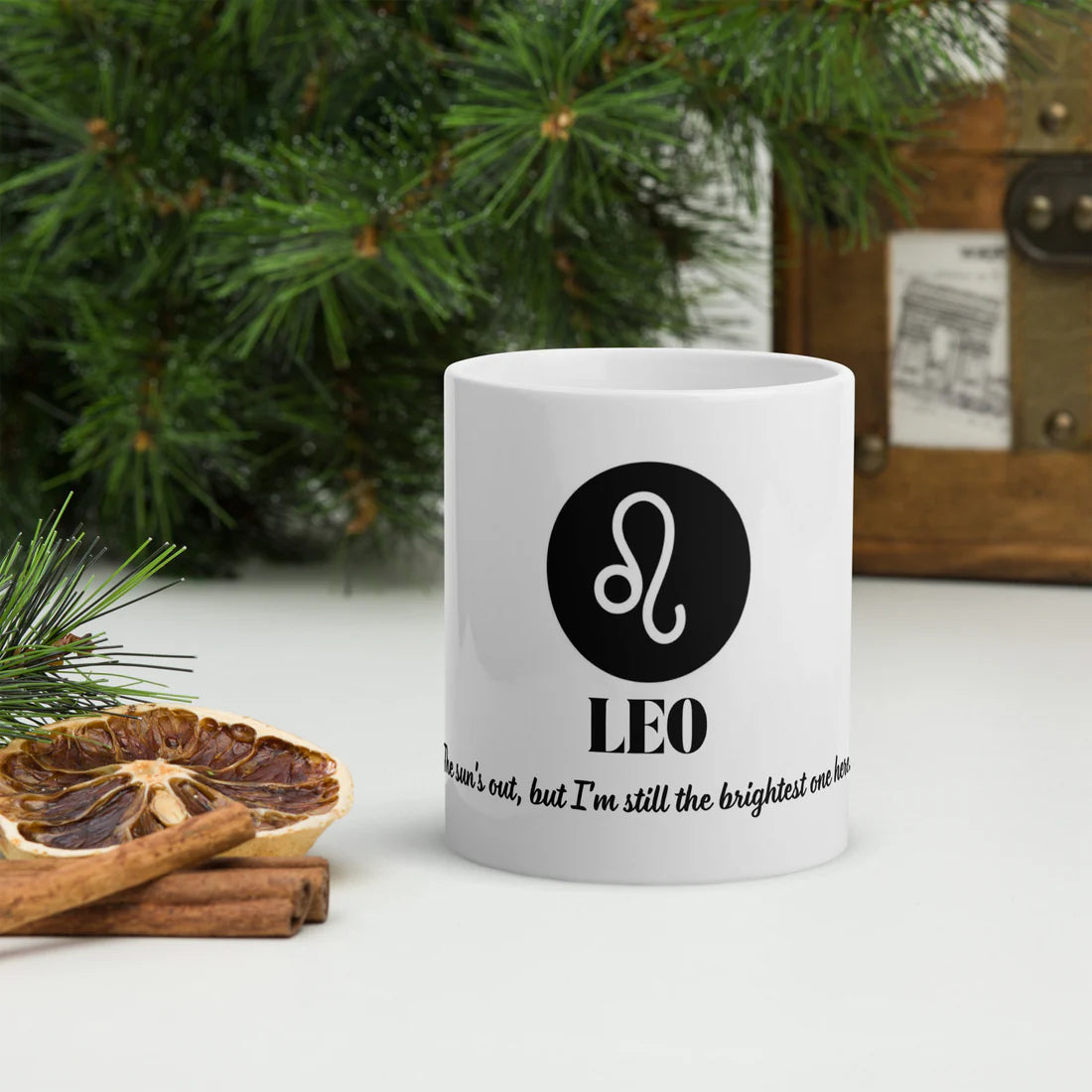 Leo Zodiac Sign Astrology White Glossy Mug