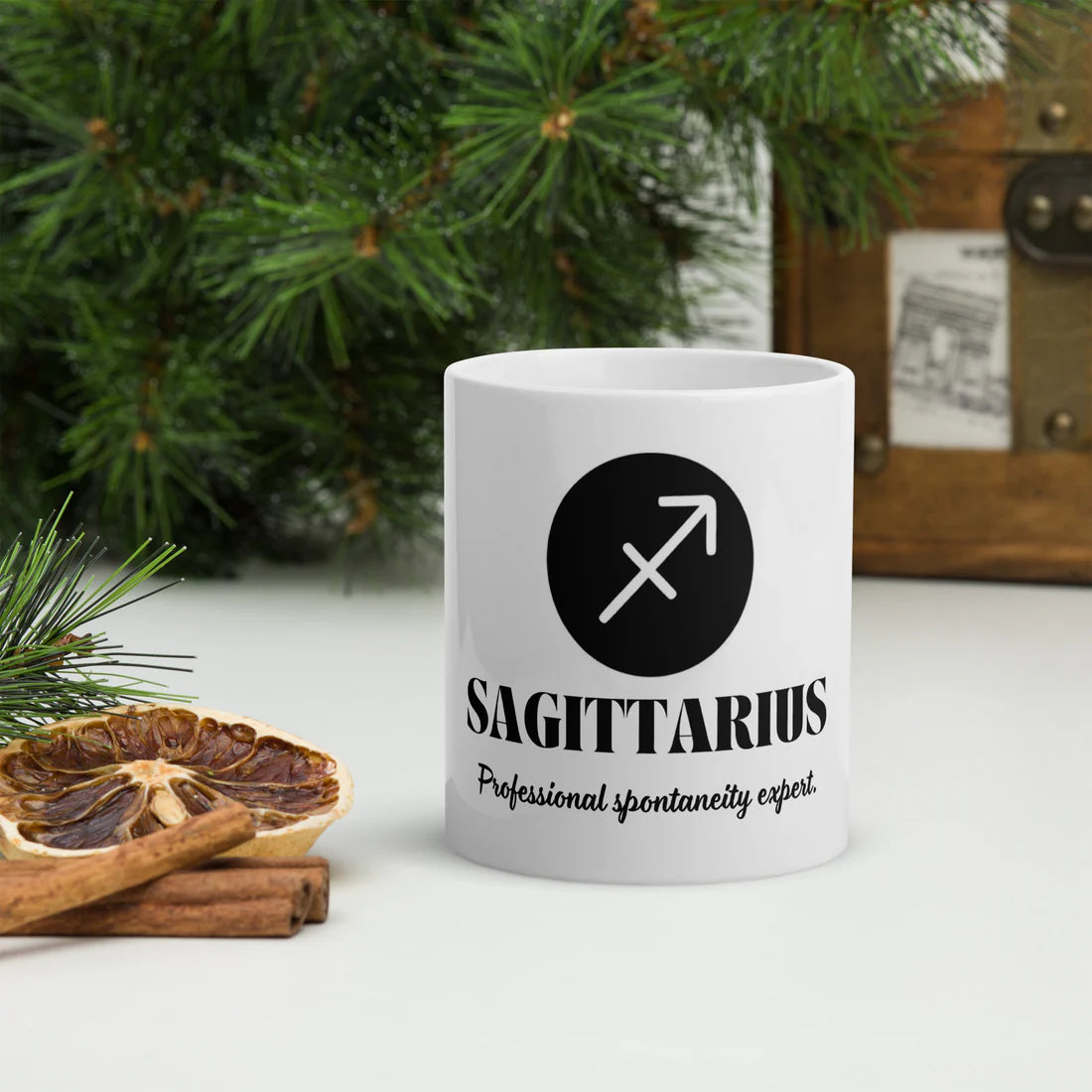 Sagittarius Zodiac Sign Astrology White Glossy Mug