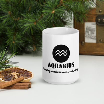 Aquarius Zodiac Sign Astrology White Glossy Mug