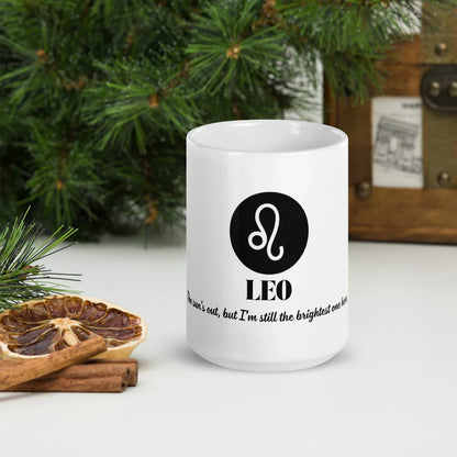 Leo Zodiac Sign Astrology White Glossy Mug