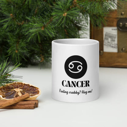 Cancer Zodiac Sign Astrology White Glossy Mug