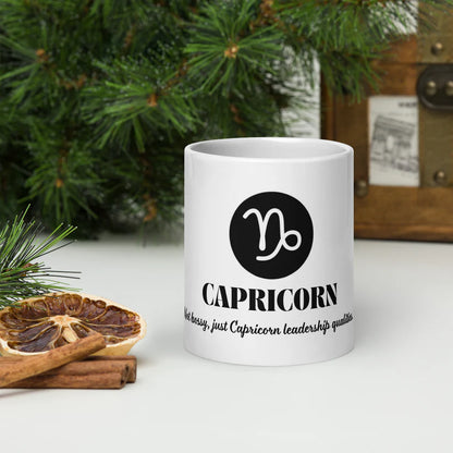 Capricorn Zodiac Sign Astrology White Glossy Mug