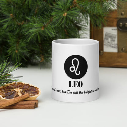 Leo Zodiac Sign Astrology White Glossy Mug