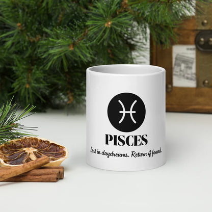 Pisces Zodiac Sign Astrology White Glossy Mug